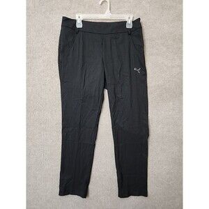 Puma Tech Golf Pants Womens 10 Black dryCELL UPF 50+ Moisture Wick Side Zip NEW